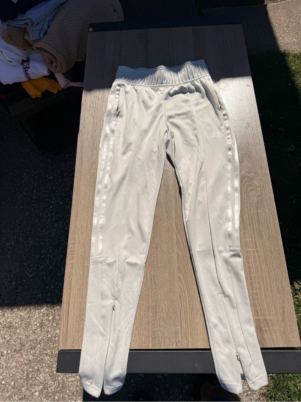 adidas Womens Light Grey Jogger Sweatpants - XS